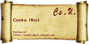 Cseke Ubul névjegykártya